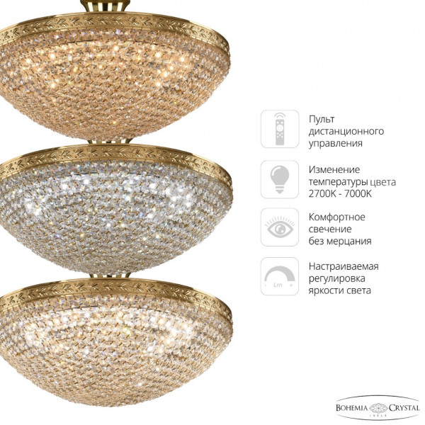 Люстра светодиодная хрустальная 19321/35IV/LED-DIM G Bohemia Ivele Crystal