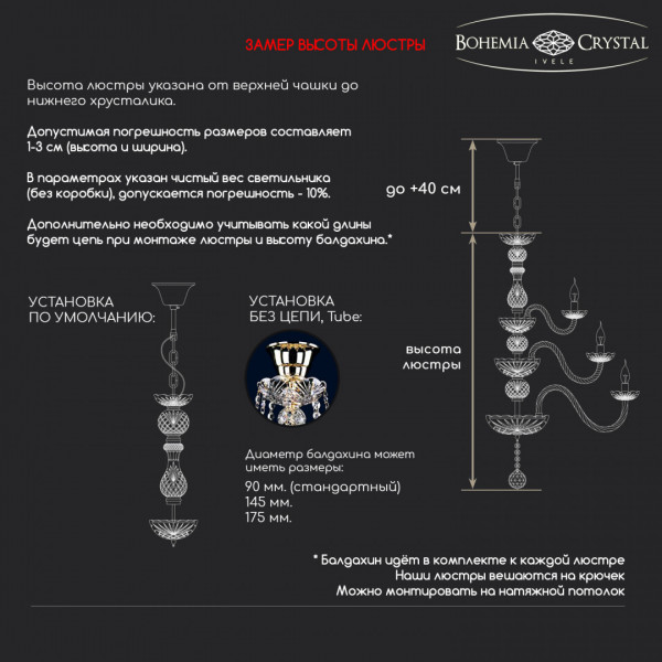 Люстра хрустальная 1402/16+8/460 Ni