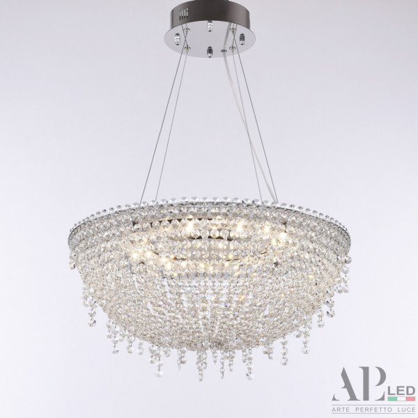 Люстра светодиодная хрустальная с пультом SH501.0.50.B.LED-DIM.Ni APL LED
