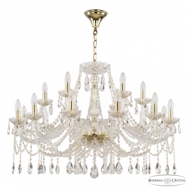 Люстра хрустальная 107/12+6/360 G Bohemia Ivele Crystal