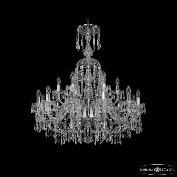 Люстра хрустальная 1403/12+6/300/XL-95 Ni Bohemia Ivele Crystal
