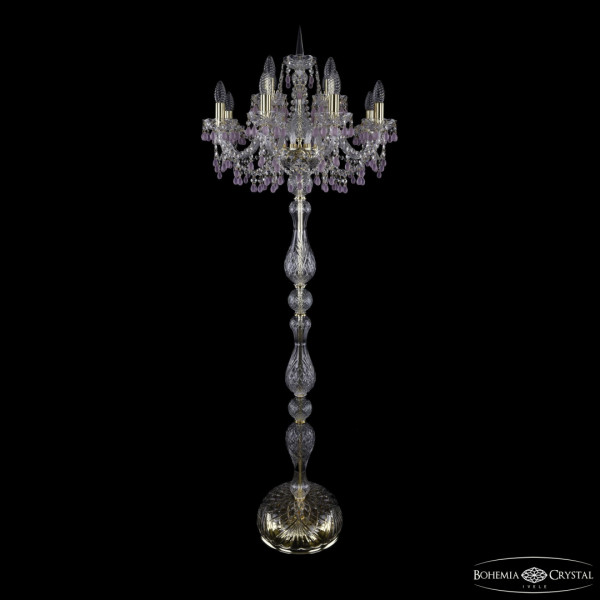 Торшер с хрустальными подвесками 1410T1/8+4/195-165 G V7010 Bohemia Ivele Crystal