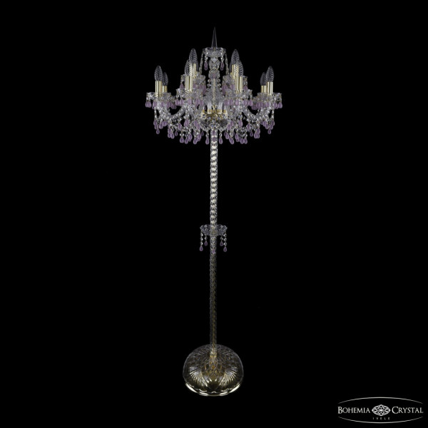 Торшер с хрустальными подвесками 1410T2/8+4/195-165 G V7010 Bohemia Ivele Crystal