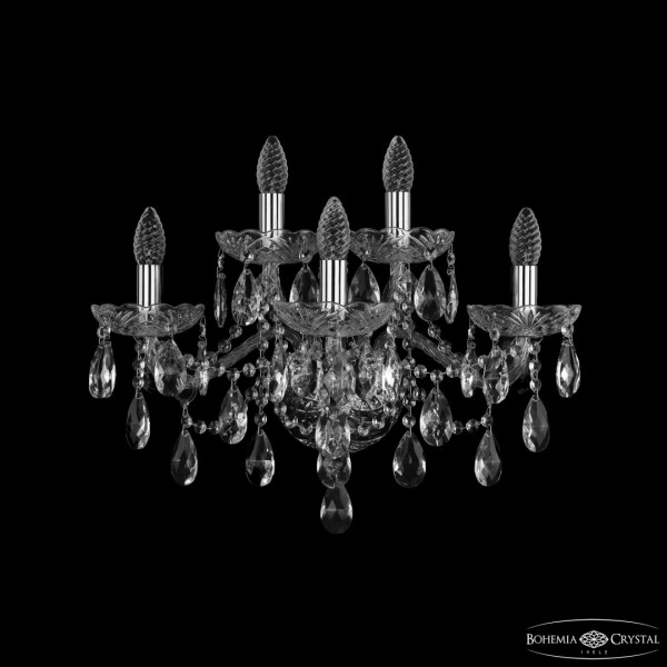 Бра хрустальные 1415B/3+2/200/XL Ni Bohemia Ivele Crystal