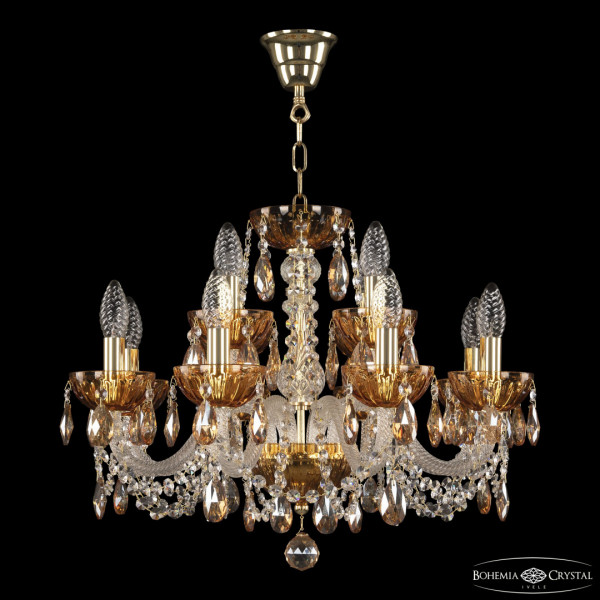 Люстра 5402/8+4/195 G Amber/M-1H K721 Bohemia Ivele Crystal