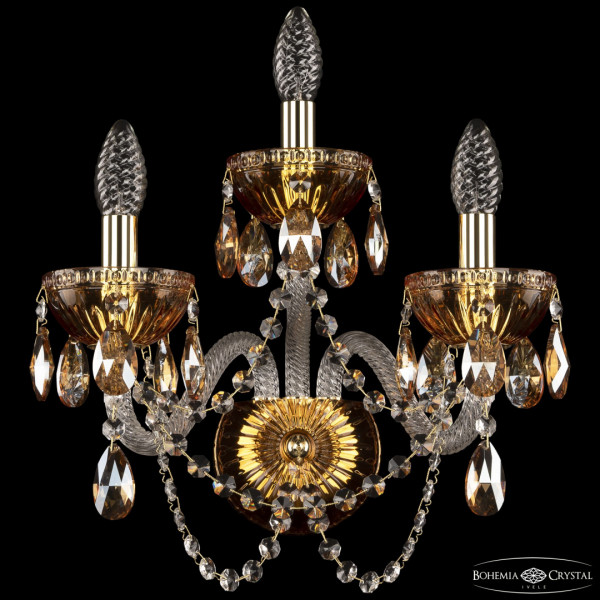 Бра 5402B/2+1/165 G Amber/M-1G K721 Bohemia Ivele Crystal