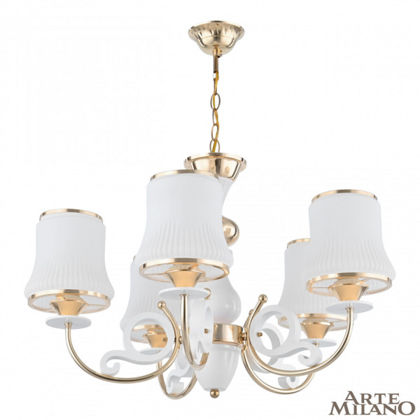Люстра подвесная с плафонами 301097/5 Wh/Gd Arte Milano (Артемилано)