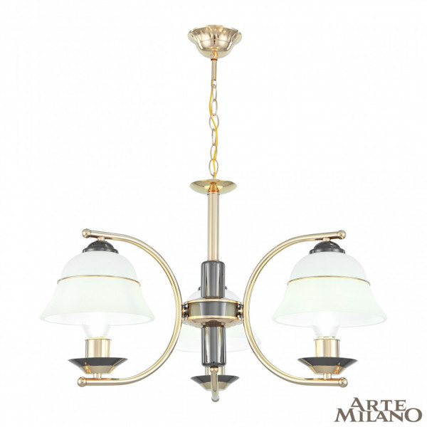 Люстра подвесная с плафонами 301240/3 Bk/Gd Arte Milano (Артемилано)