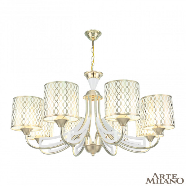Люстра подвесная с плафонами 303387/8 Wh/Gd Arte Milano