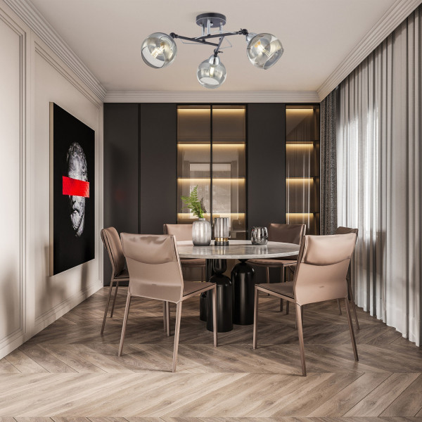 Люстра с плафонами 323685/3B BK+CR Arte Milano