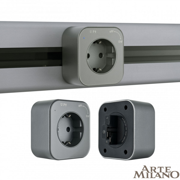 Трековая розетка, 16A 250V 380022TS/ES Grey