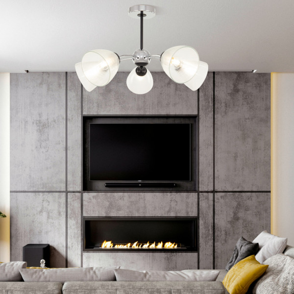 Люстра с плафонами 329007/5 CR.BK Arte Milano