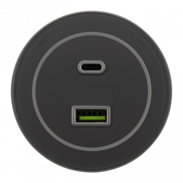 Трековая розетка, 3.1A 250V 399732TS/USB-Type-C Silver