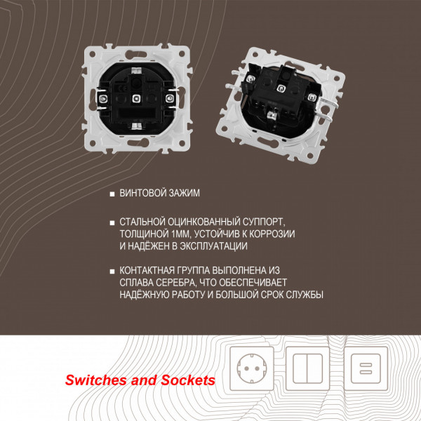 Розетка с заземлением и шторками, 16A 250V 203.40-1.black