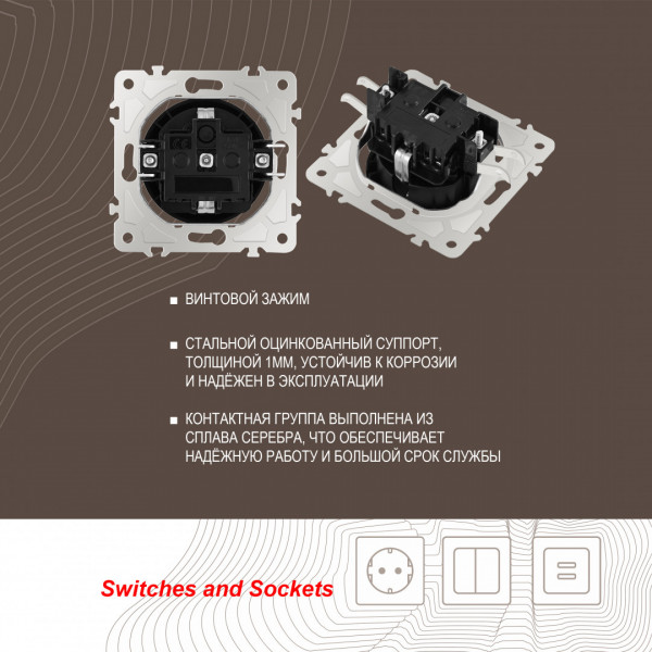 Розетка с заземлением, шторками и защитной крышкой, 16A 250V 202.41-1.black