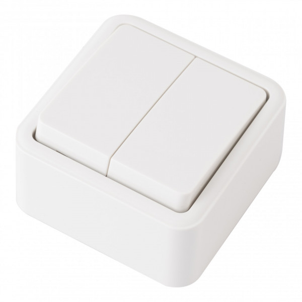 Выключатель двухклавишный, 10AX 250V 310.30-2.white