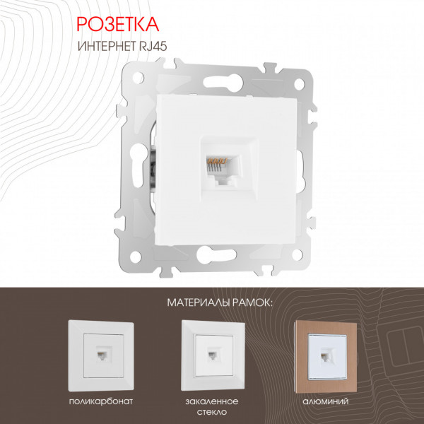 Розетка интернет RJ45 203.45-1.white