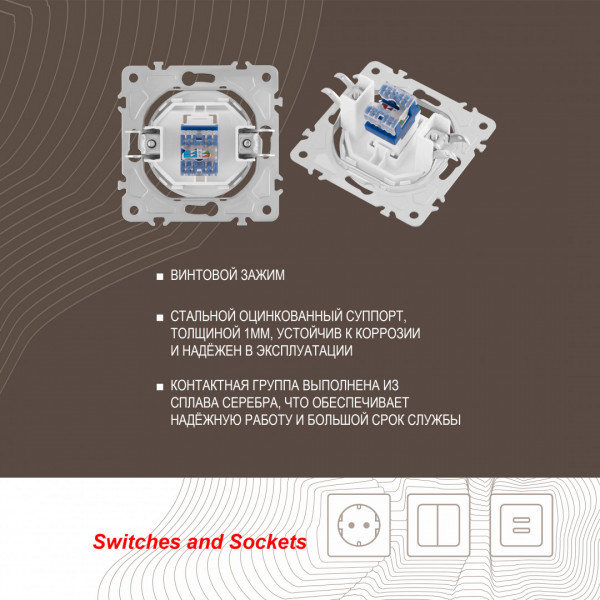 Розетка интернет, RJ45 202.45-1.white