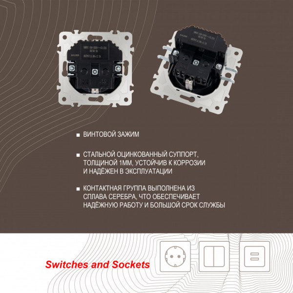 Розетка с заземлением, шторками + USB, 16A 250V, USB DC 5V 2.1A 203.47-1.black