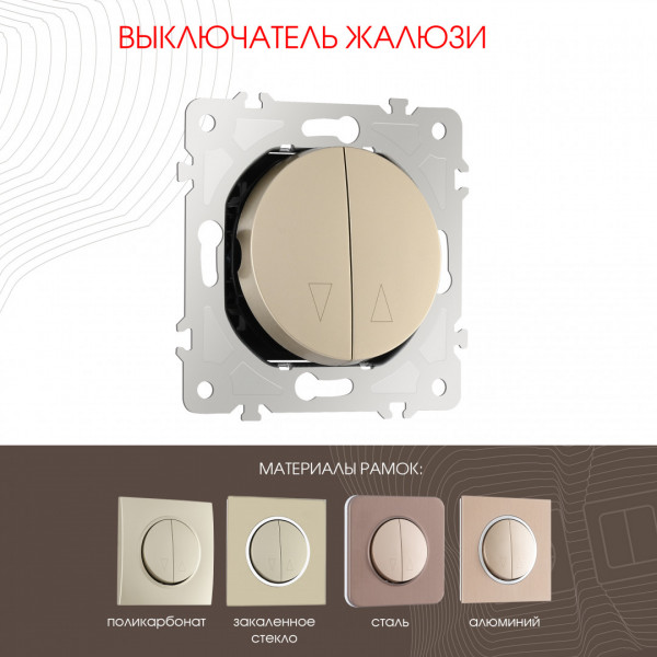 Выключатель жалюзи, 10A 250V 202.38-2.shampan