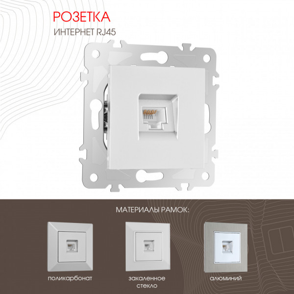 Розетка интернет RJ45 203.45-1.silver