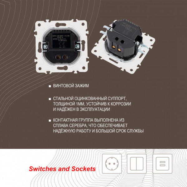 Розетка USB 2.1А+1А 205.46-1.white