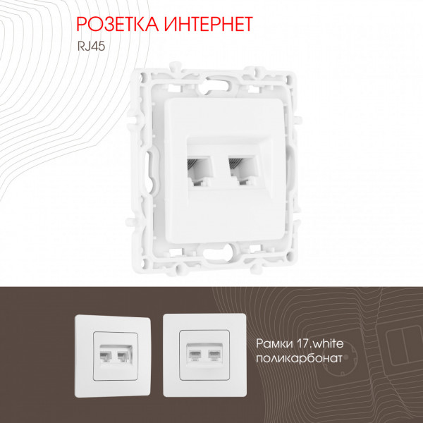 Розетка RJ45 х 2 217.45-2.white