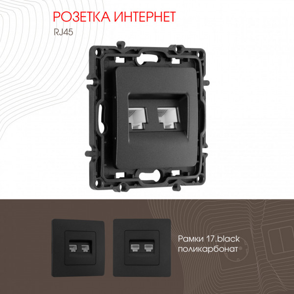 Розетка RJ45 х 2 217.45-2.black
