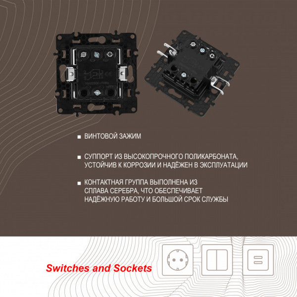 Переключатель одноклавишный перекрёстный, 10AX 250V 217.34-1.shampan