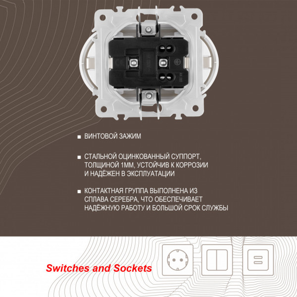 Розетка двойная с заземлением, 16A 250V 202.40-2.white