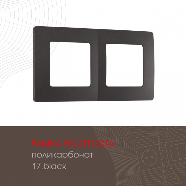 Рамка из поликарбоната на 2 поста 517.17-2.black