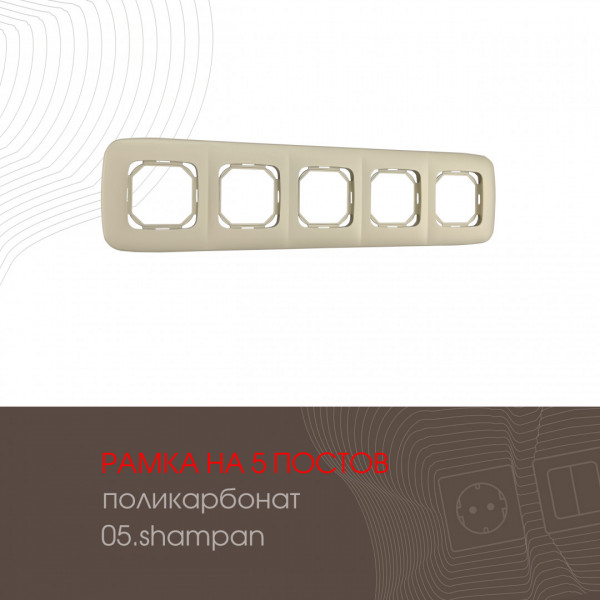 Рамка из поликарбоната на 5 постов 505.05-5.shampan