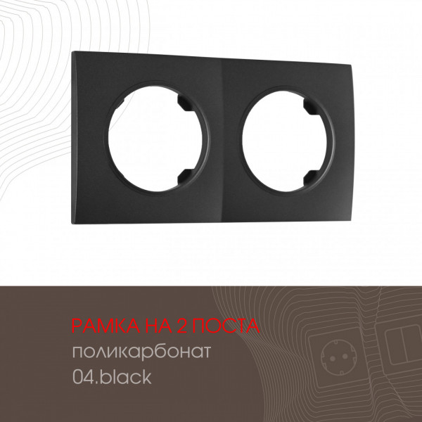 Рамка из поликарбоната на 2 поста 502.04-2.black