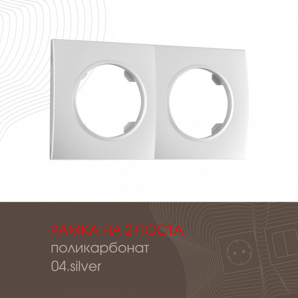 Рамка из поликарбоната на 2 поста 502.04-2.silver