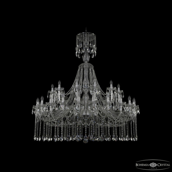 Люстра хрустальная 1413/24+12/530/XL-160 Ni