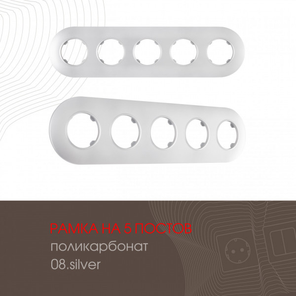 Рамка из поликарбоната на 5 постов 502.08-5.silver