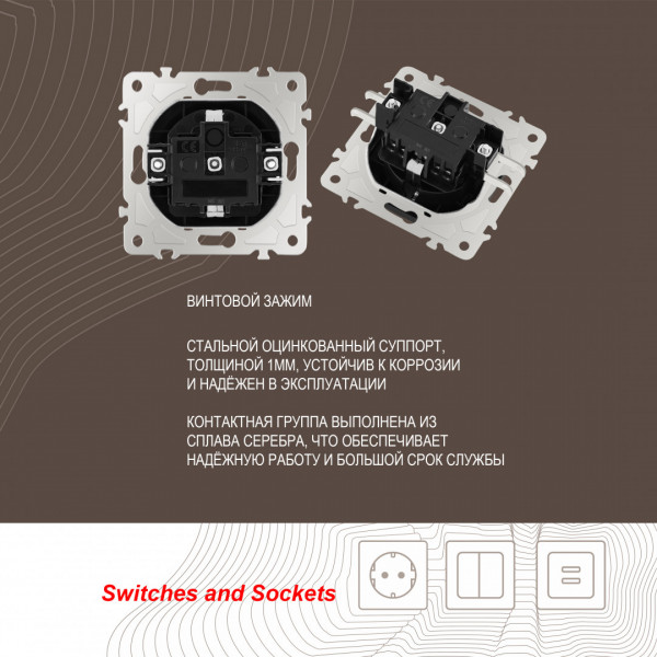 Розетка с заземлением и шторками, 16A 250V 206.40-1.black