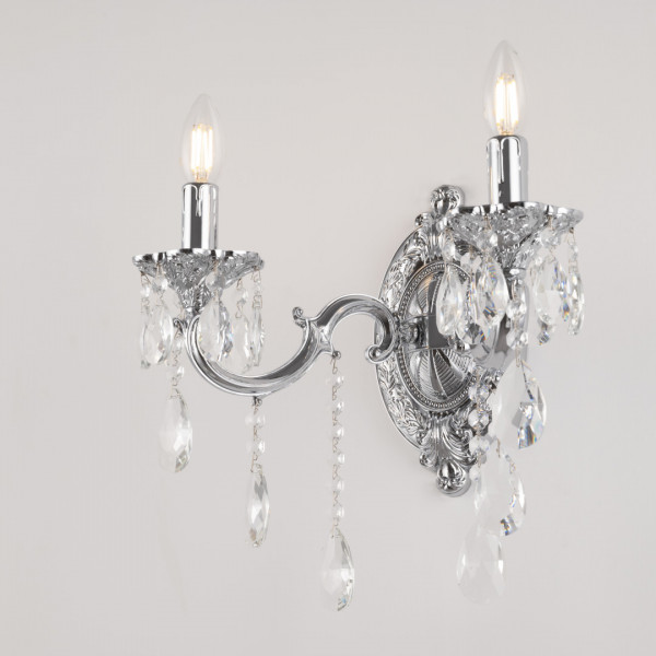 Бра с хрустальными подвесками AL7801B10/2/175 B Ni Bohemia Ivele Crystal