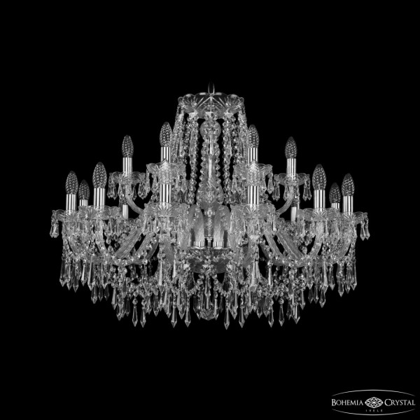 Люстра хрустальная 1403/12+6/300 Ni Bohemia Ivele Crystal