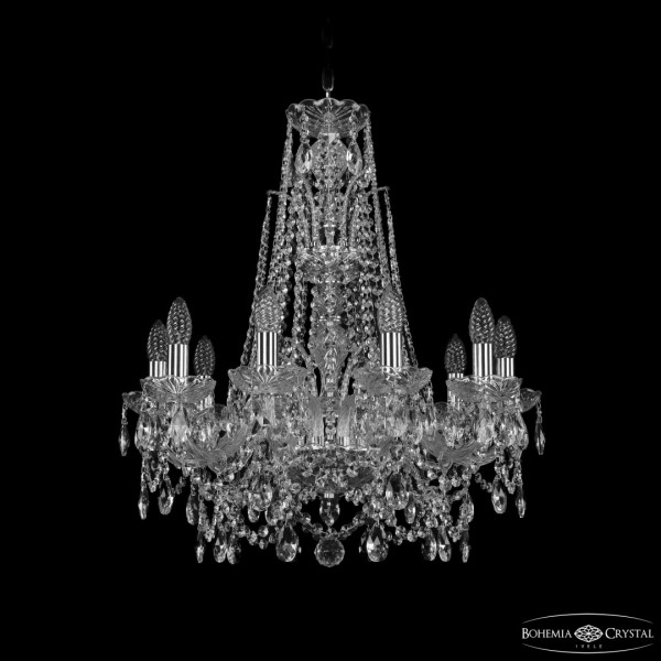 Люстра хрустальная 1411/10/195/XL-65 Ni Bohemia Ivele Crystal