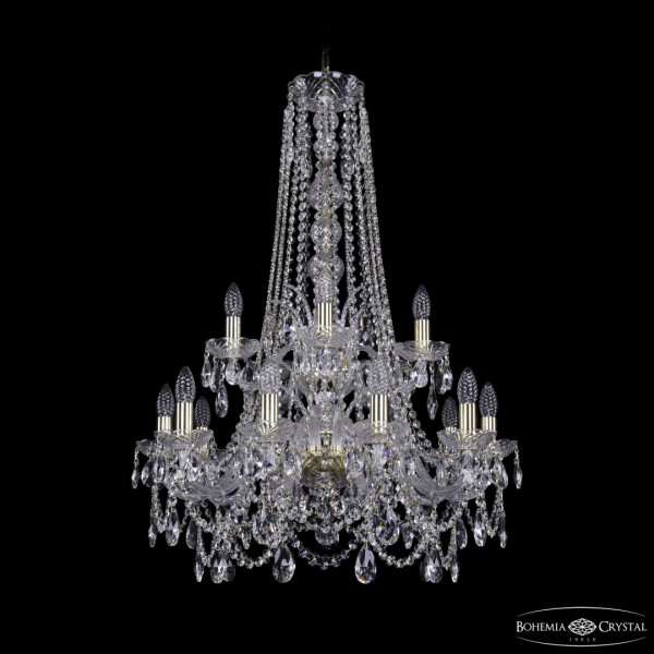 Люстра хрустальная 1411/10+5/240/h-94 2d G Bohemia Ivele Crystal