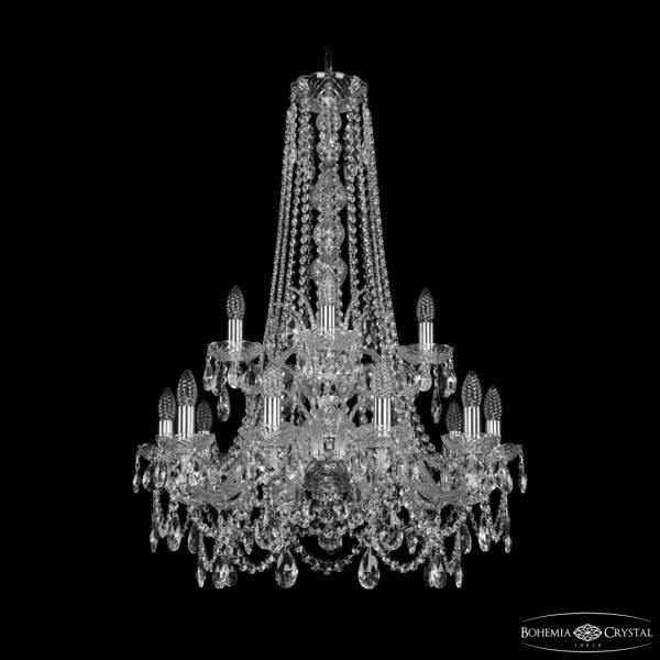 Люстра хрустальная 1411/10+5/240/h-94 2d Ni Bohemia Ivele Crystal