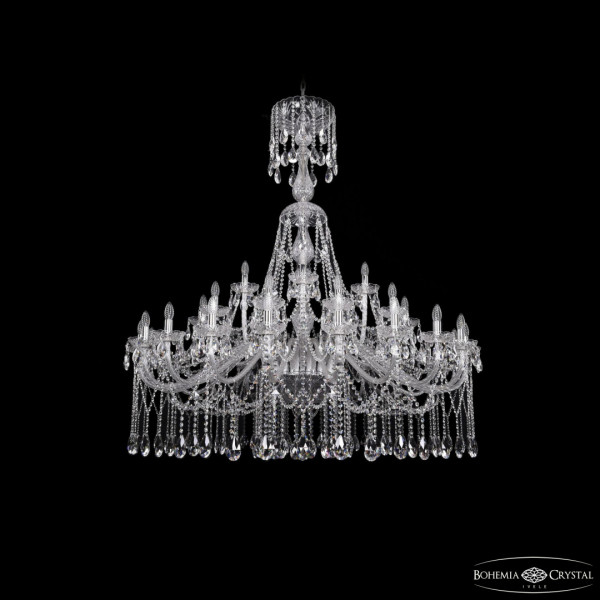 Люстра хрустальная 1413/20+10+5/530/XL-160 Ni Bohemia Ivele Crystal