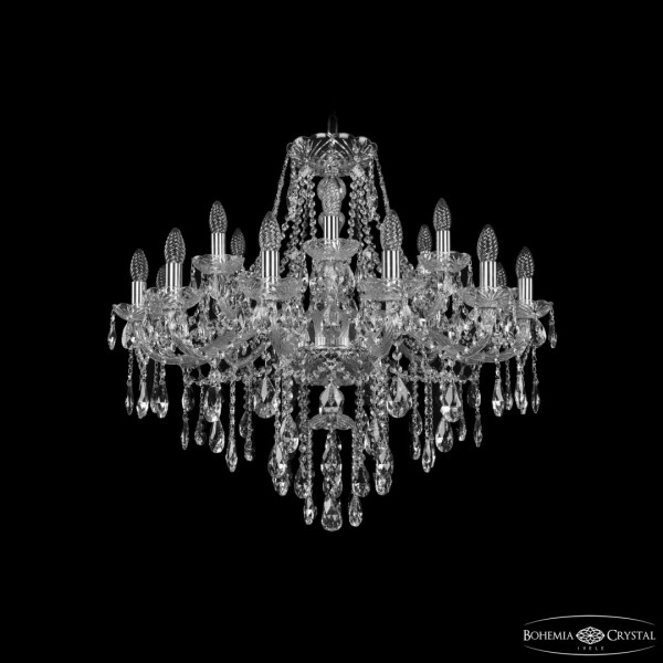 Люстра хрустальная 1415/12+6/300 Ni Bohemia Ivele Crystal