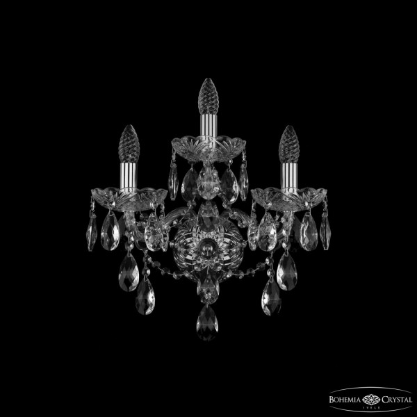 Бра хрустальные 1415B/2+1/165/XL Ni Bohemia Ivele Crystal