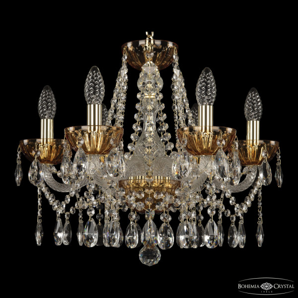 Люстра хрустальная 5413/6/165 G Amber/M-1H Bohemia Ivele Crystal