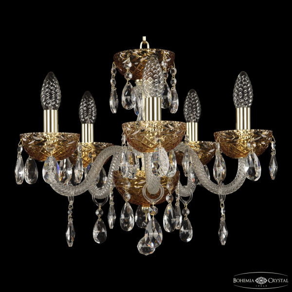 Люстра хрустальная 5417/5/141 G Amber/M-1F Bohemia Ivele Crystal