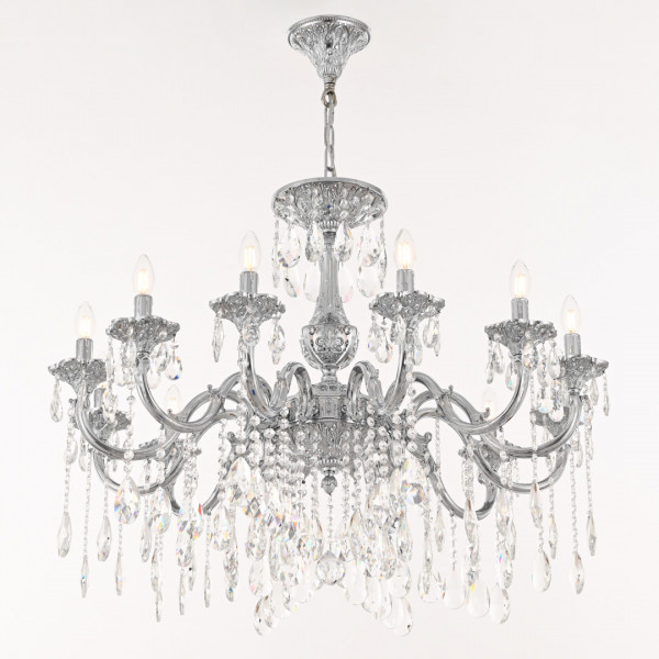 Люстра с хрустальными подвесками AL78101/12/300 A Ni Bohemia Ivele Crystal
