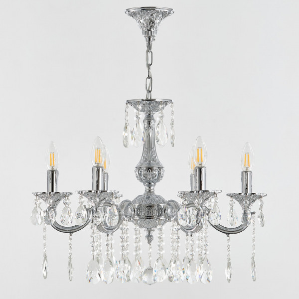 Люстра с хрустальными подвесками AL78101/6/175 A Ni Bohemia Ivele Crystal