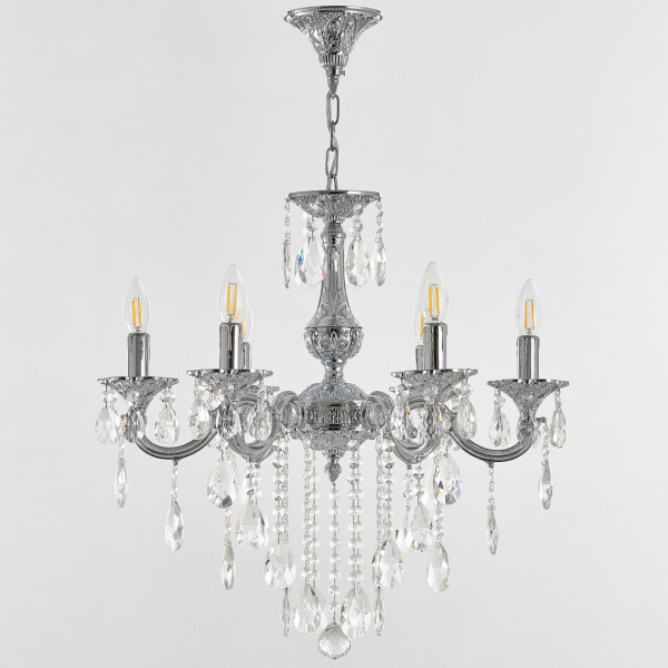 Люстра с хрустальными подвесками AL78101/6/175 B Ni Bohemia Ivele Crystal